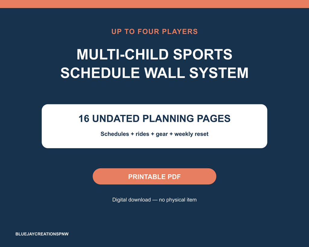 Multi-Child Sports Schedule Wall System