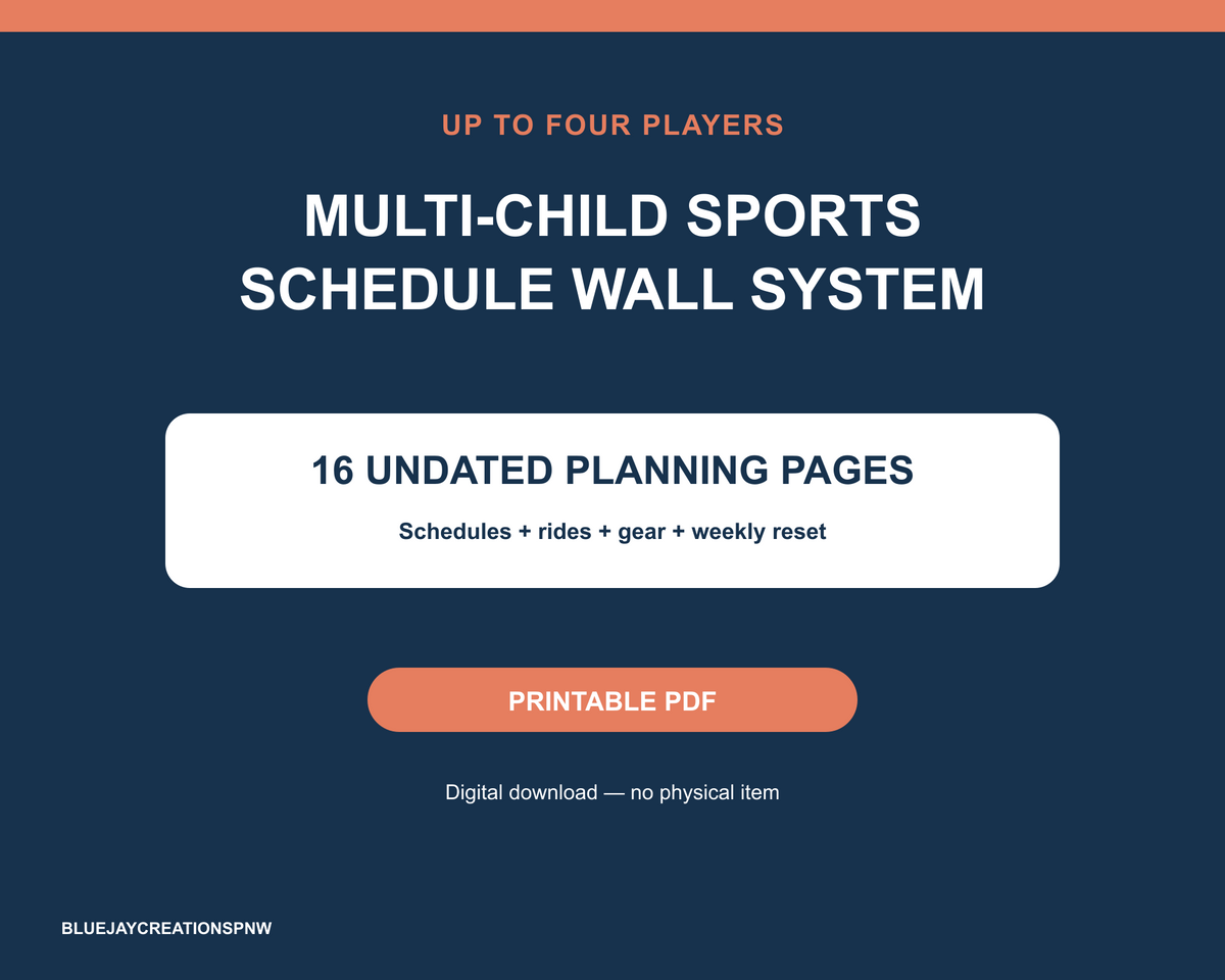 Multi-Child Sports Schedule Wall System