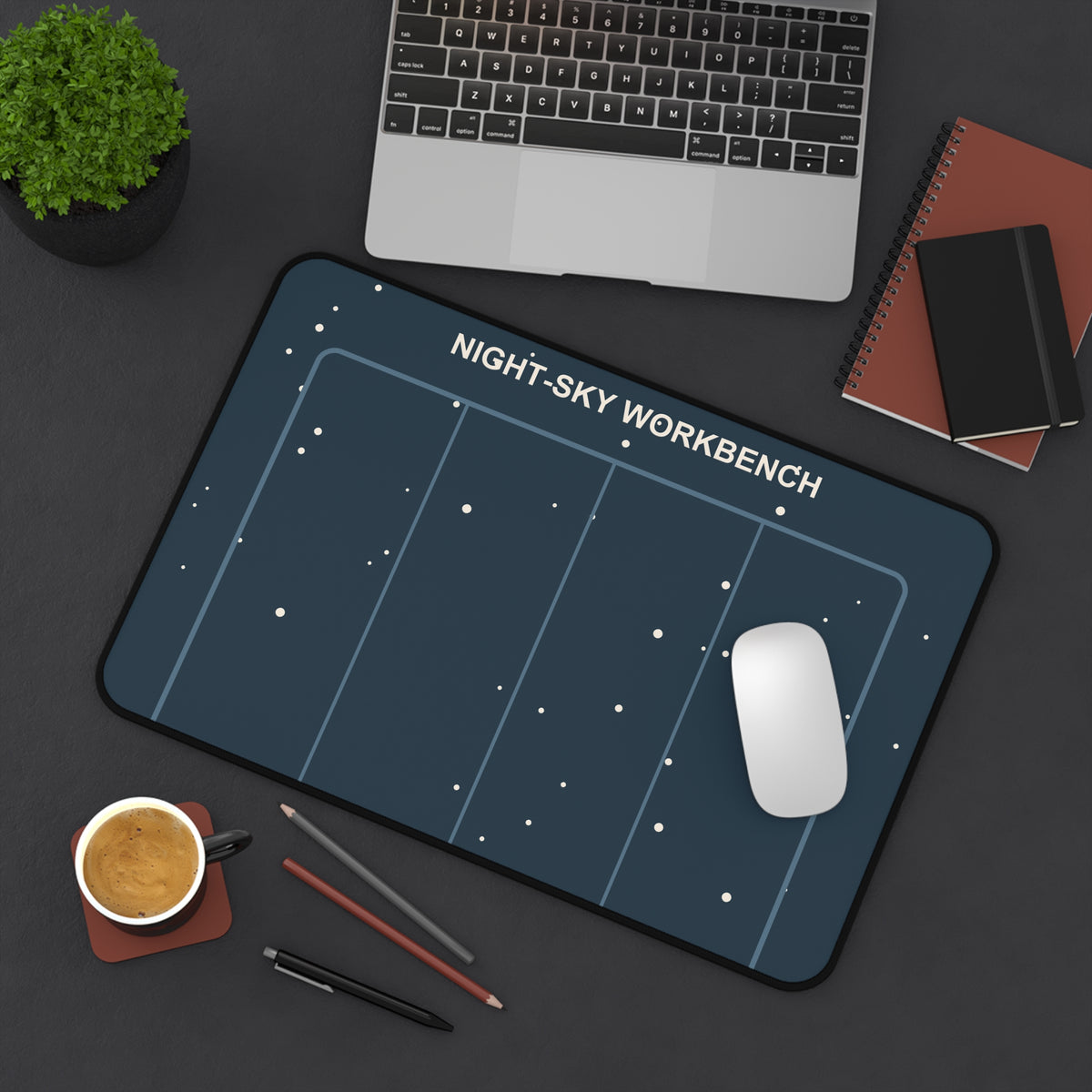 Night-Sky Workbench Astronomy Desk Mat | Celestial Home Office Decor