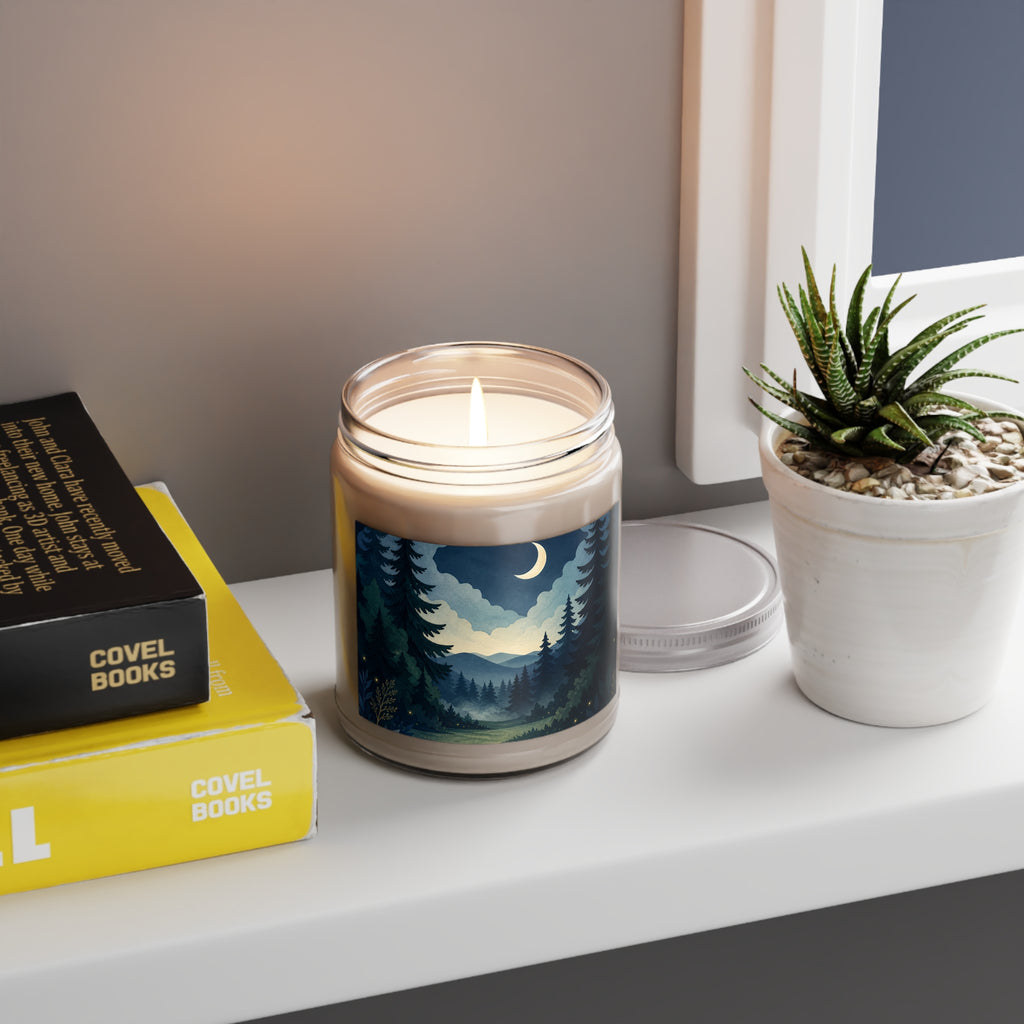 Moonlit Forest Soy Candle, Quiet Pine Woodland Home Decor Gift