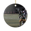 Personalized Football Photo Ornament – Two-Sided Ceramic Keepsake