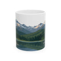 Mountain Lake Reflection Ceramic Mug – Pacific Northwest Evergreen Coffee Mug