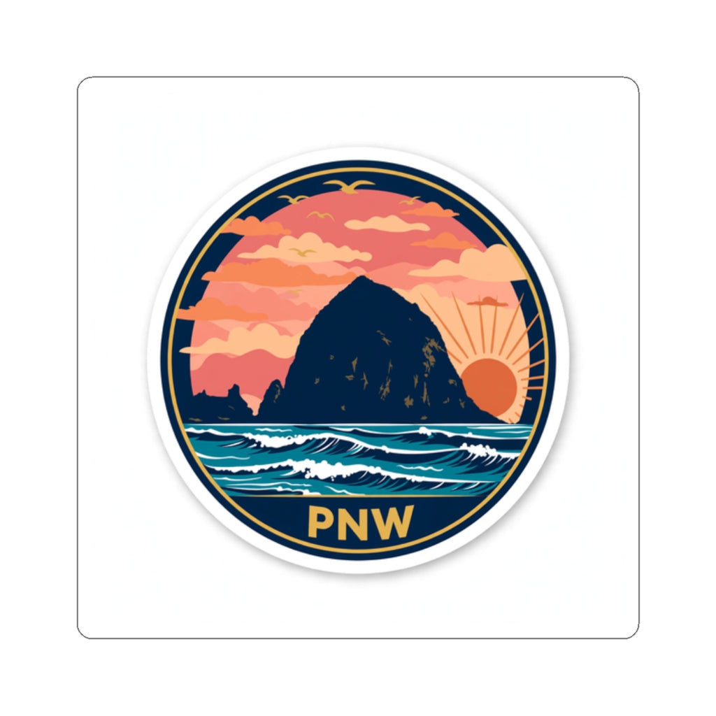 Haystack Rock Sunset Vinyl Sticker