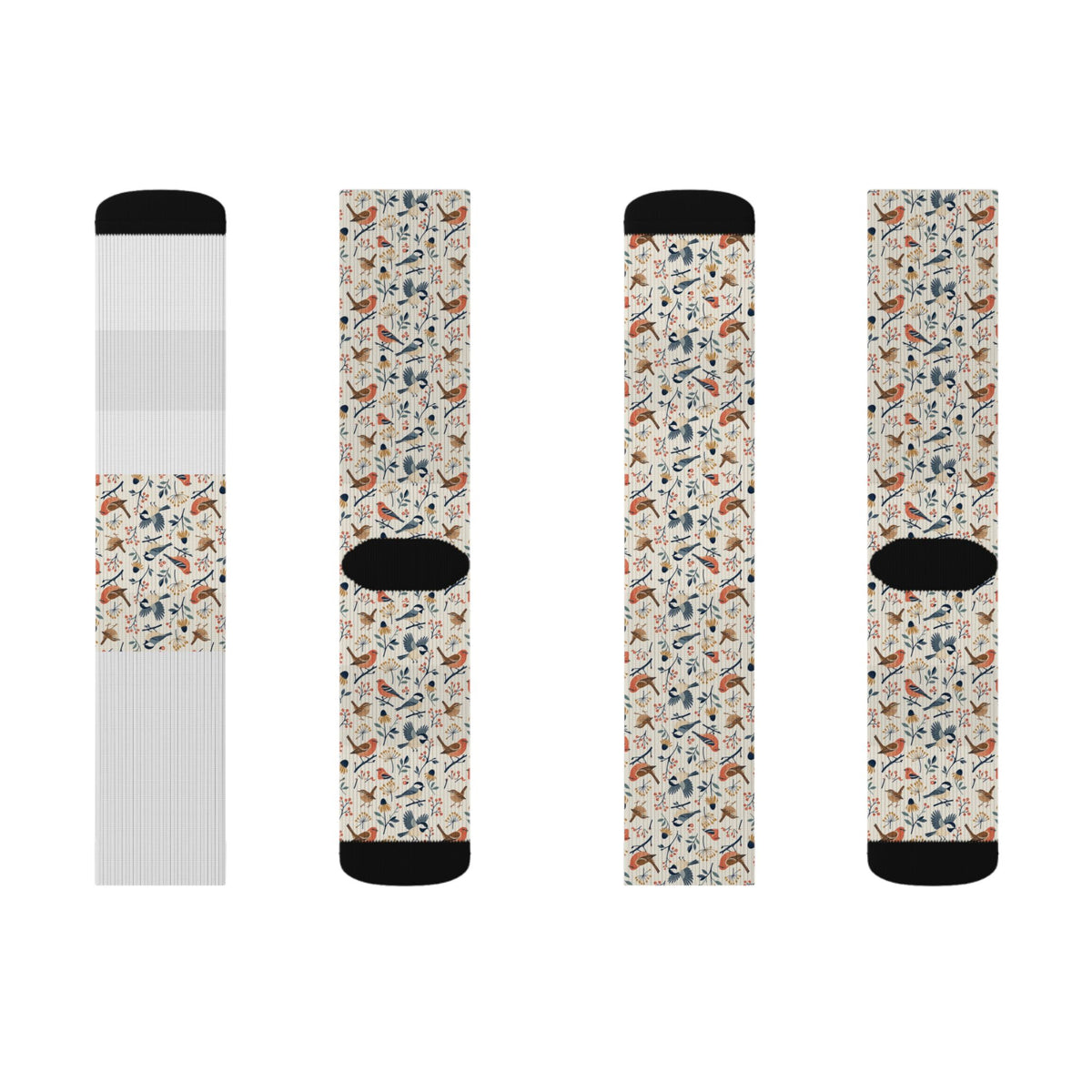 Backyard Bird Steps Sublimation Socks | Birder Nature Gift