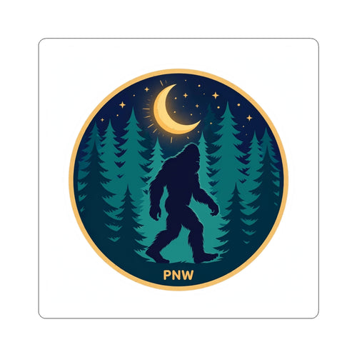 Bigfoot Moonlit Forest Vinyl Sticker