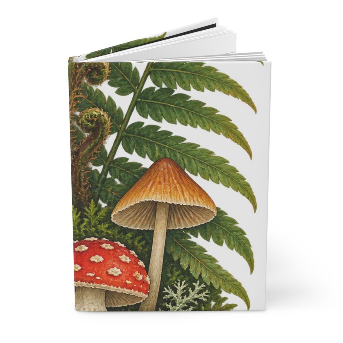 Forest Floor Fern & Mushroom Hardcover Journal, Nature Lover Notebook