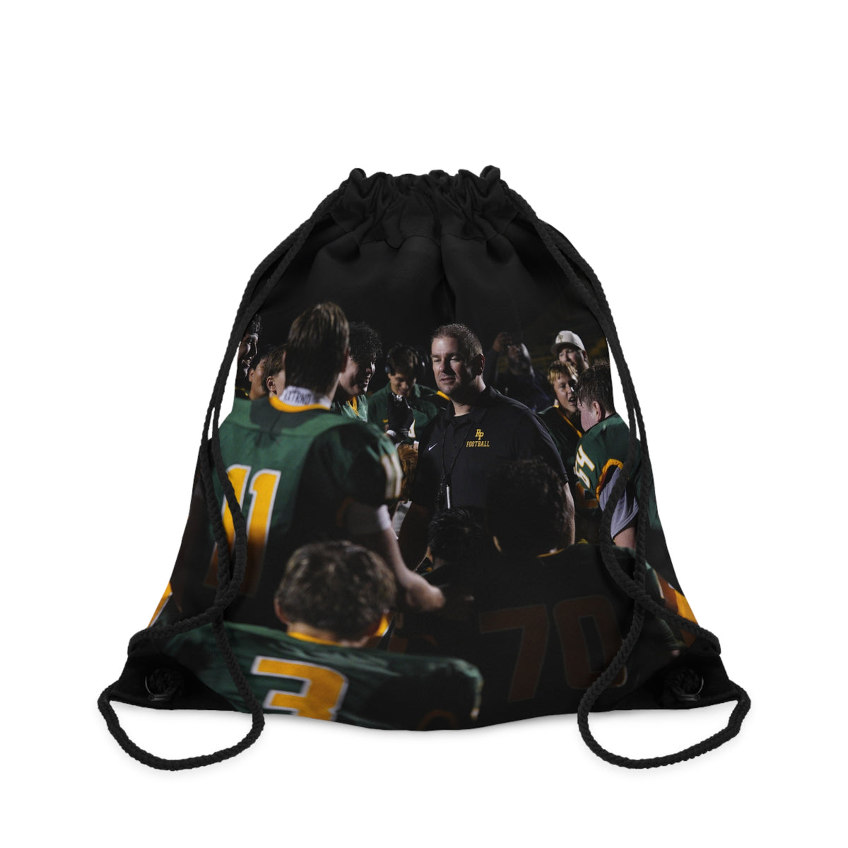 Personalized Football Photo Drawstring Bag