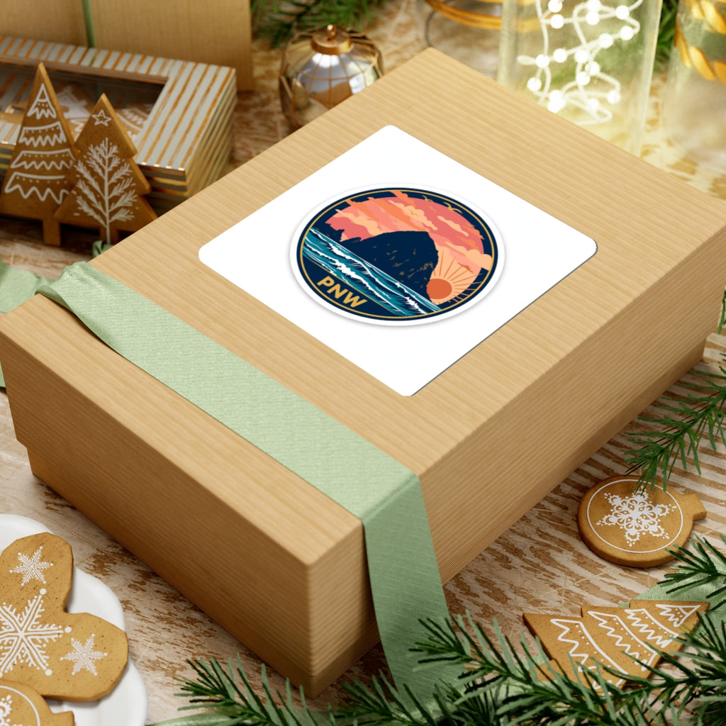 Haystack Rock Sunset Vinyl Sticker