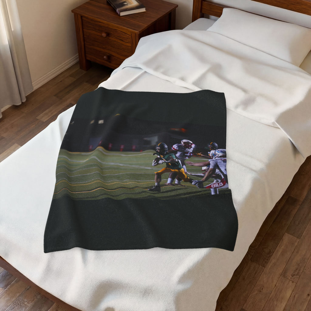 Personalized Football Photo Blanket – 30 × 40 in Velveteen
