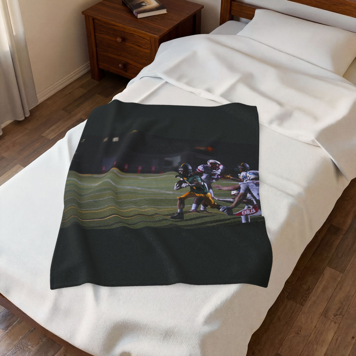 Personalized Football Photo Blanket – 30 × 40 in Velveteen