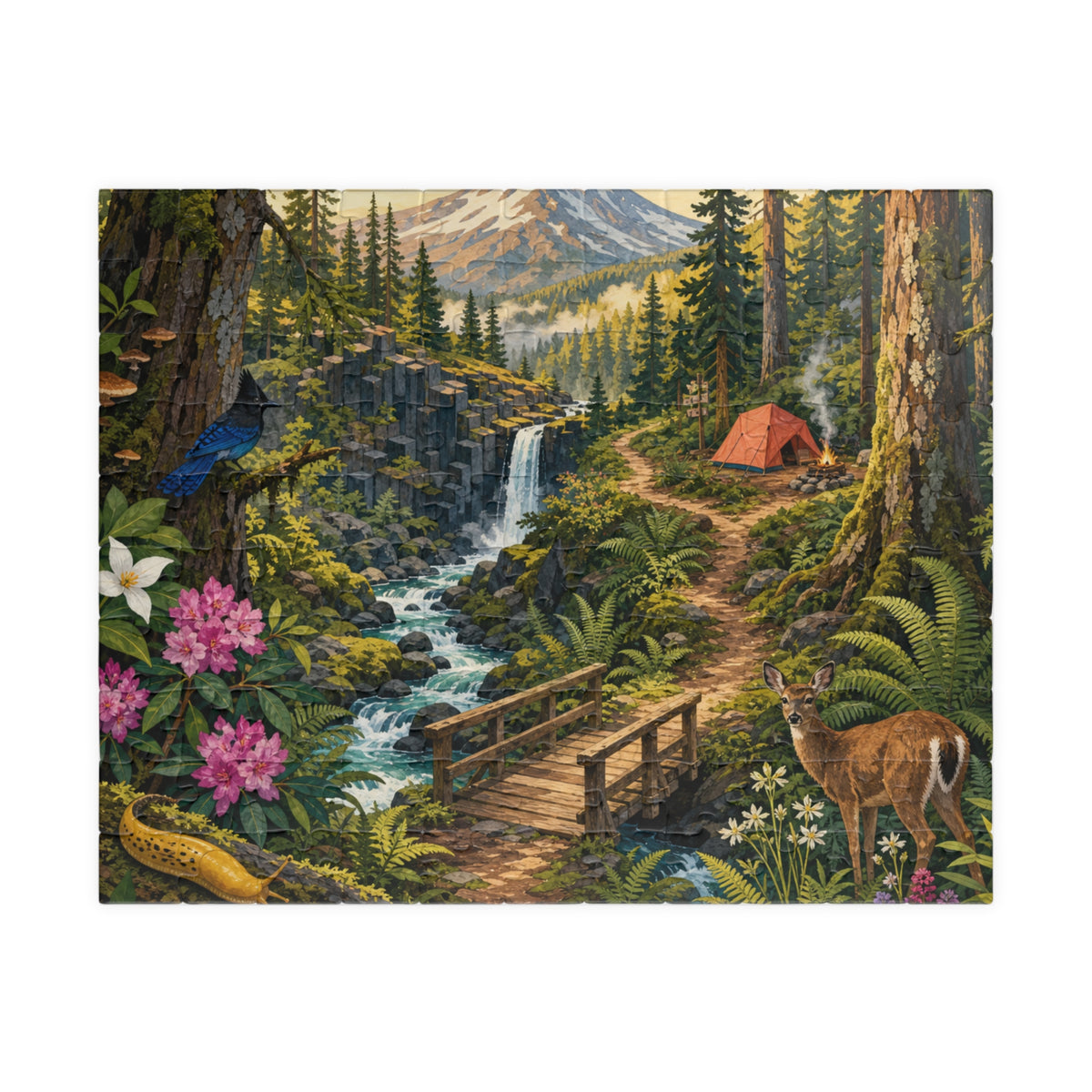 Hidden Oregon Trailheads 110-Piece Puzzle | PNW Seek-and-Find Gift