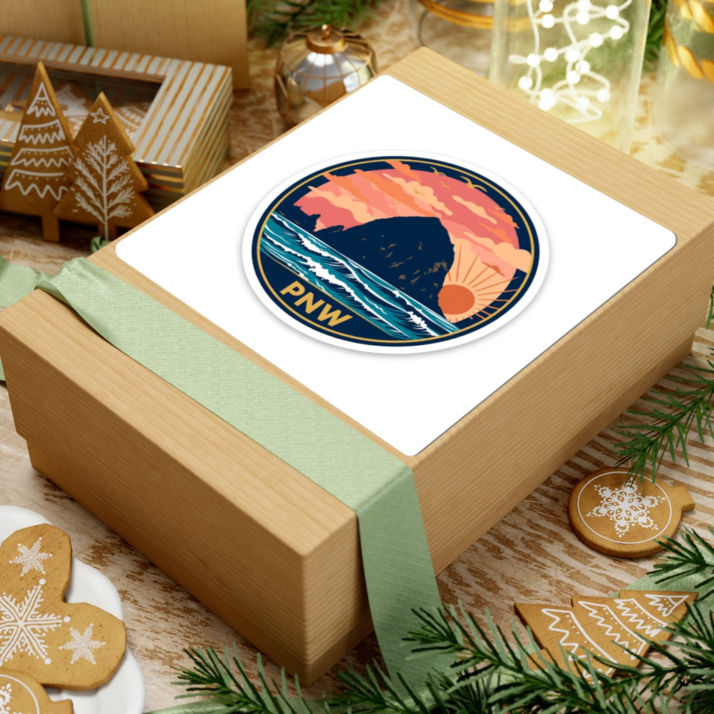 Haystack Rock Sunset Vinyl Sticker