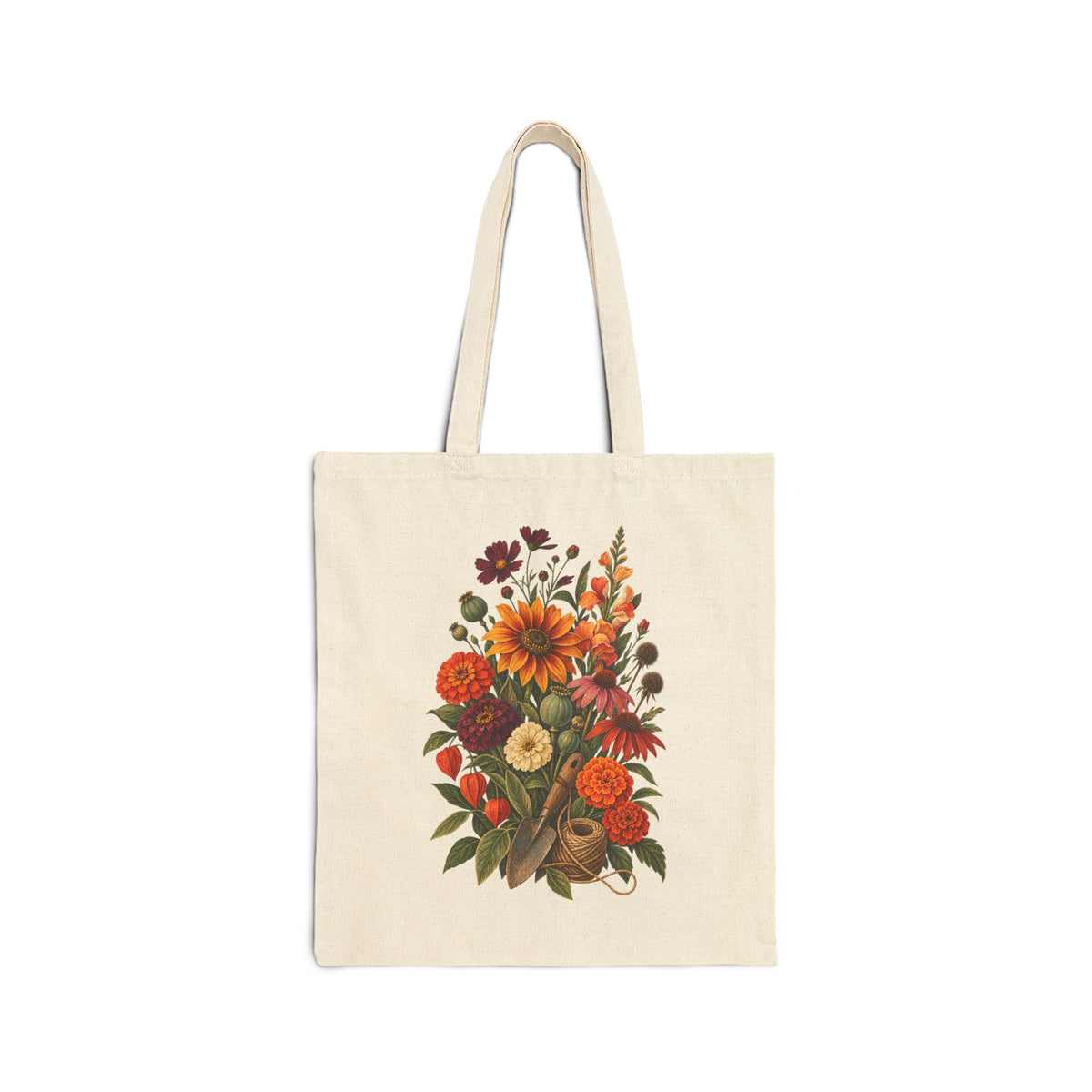 Heirloom Garden Botanical Canvas Tote Bag, Flower Gardener Gift