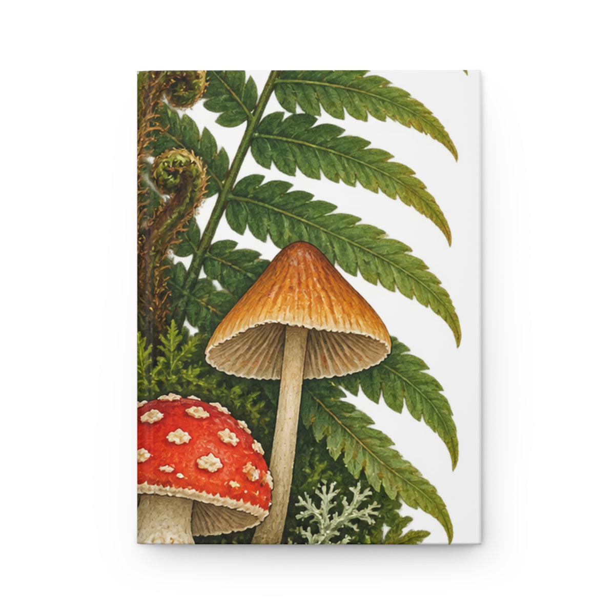 Forest Floor Fern & Mushroom Hardcover Journal, Nature Lover Notebook