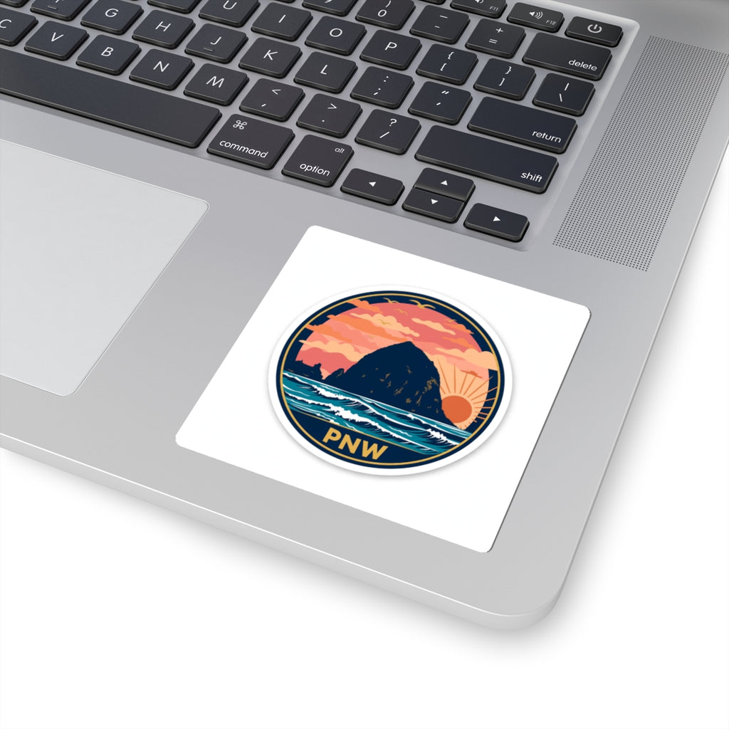 Haystack Rock Sunset Vinyl Sticker
