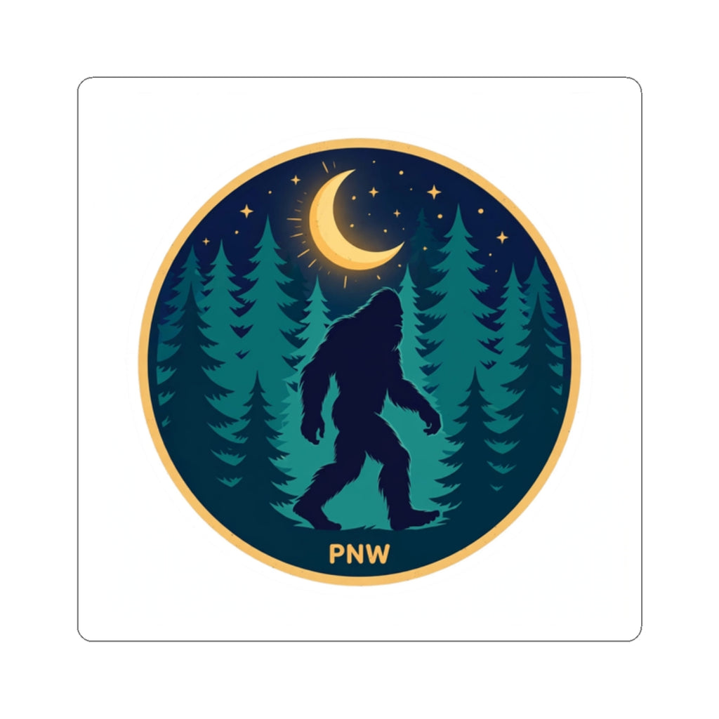 Bigfoot Moonlit Forest Vinyl Sticker