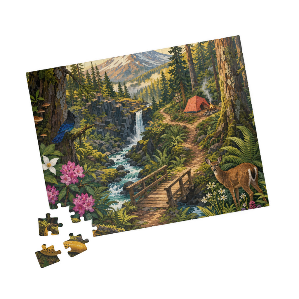 Hidden Oregon Trailheads 110-Piece Puzzle | PNW Seek-and-Find Gift