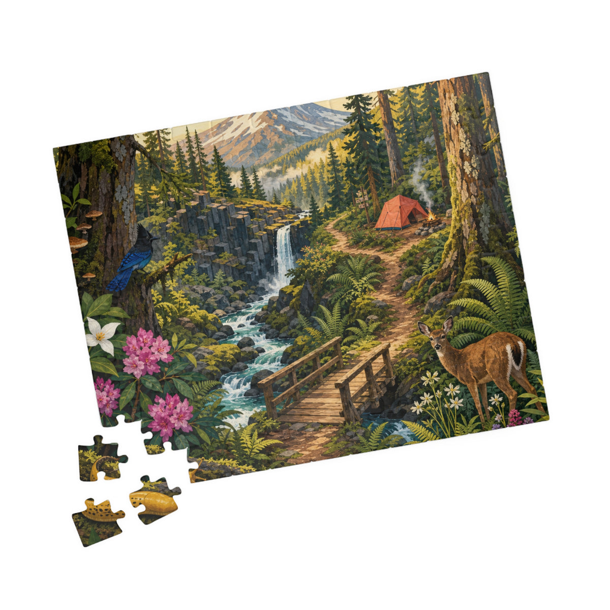 Hidden Oregon Trailheads 110-Piece Puzzle | PNW Seek-and-Find Gift