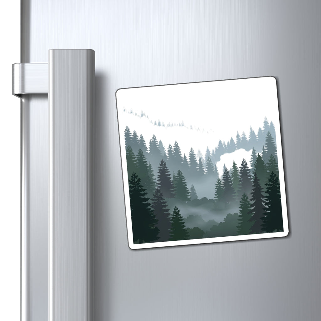 Misty Evergreen Forest Fridge Magnet – Pacific Northwest Nature Decor
