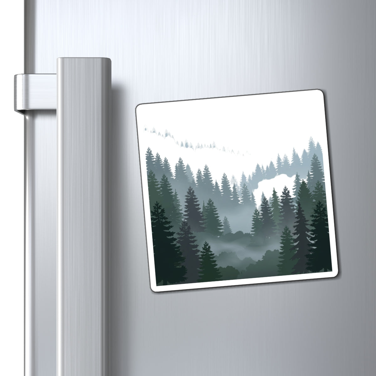 Misty Evergreen Forest Fridge Magnet – Pacific Northwest Nature Decor