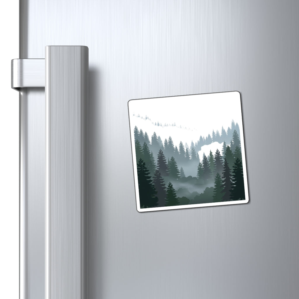 Misty Evergreen Forest Fridge Magnet – Pacific Northwest Nature Decor