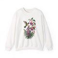 Hummingbird & Fuchsia Botanical Crewneck, Wildflower Bird Lover Sweatshirt