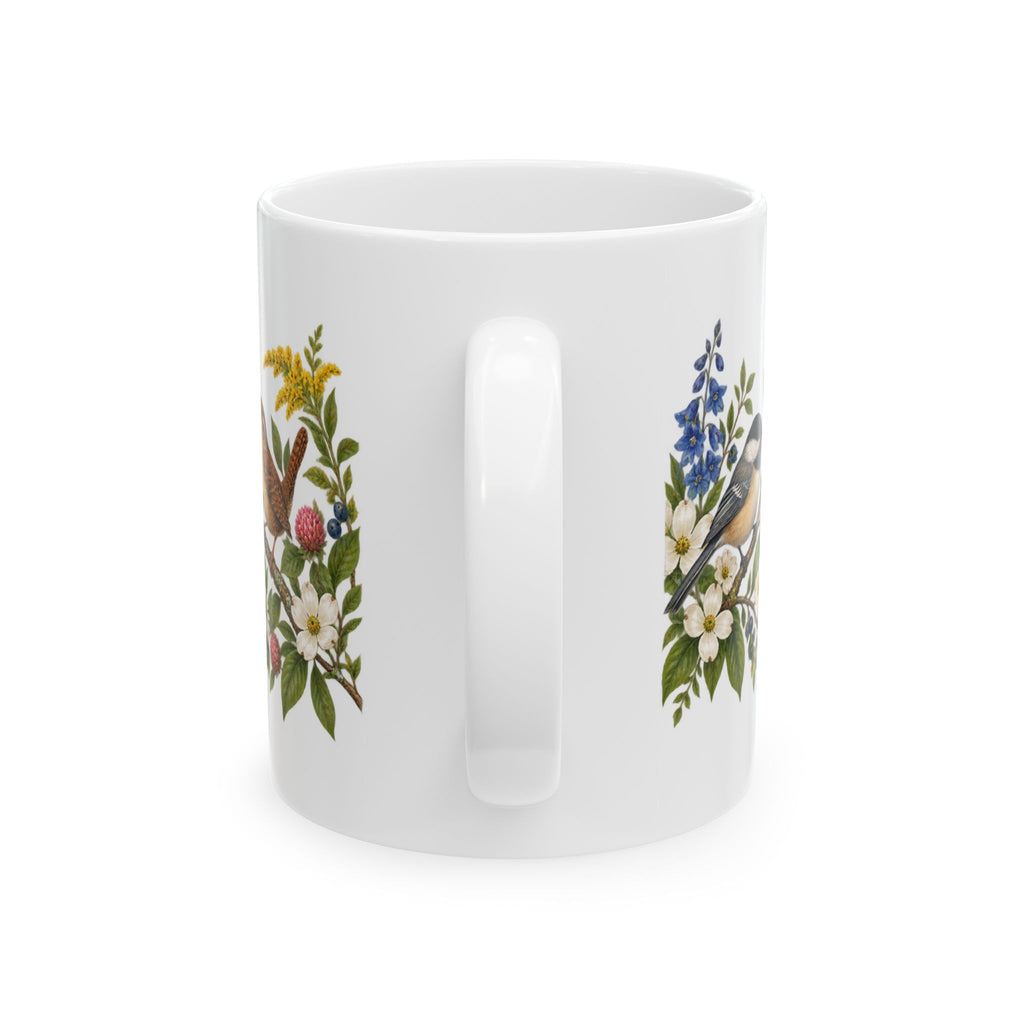 Garden Birds & Wildflowers Ceramic Mug | Nature Lover Gift