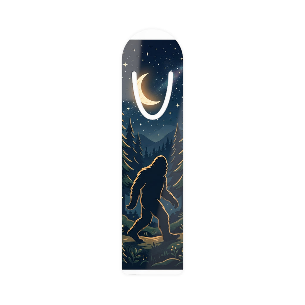 Bigfoot Sasquatch Bookmark – Moonlit Forest Aluminum Book Lover Gift