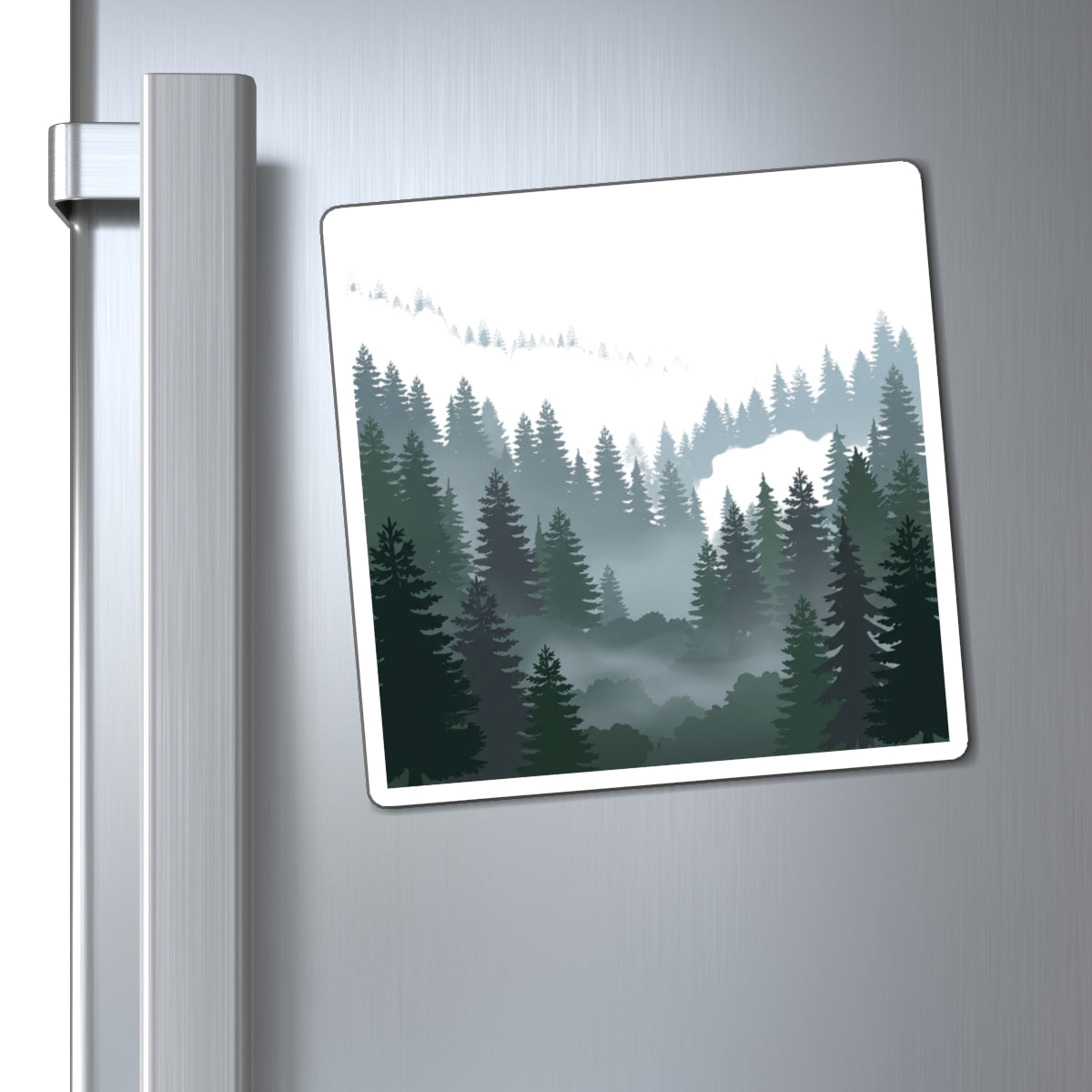 Misty Evergreen Forest Fridge Magnet – Pacific Northwest Nature Decor