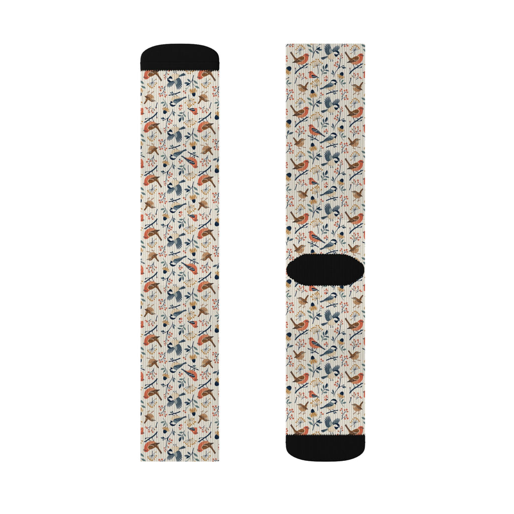 Backyard Bird Steps Sublimation Socks | Birder Nature Gift