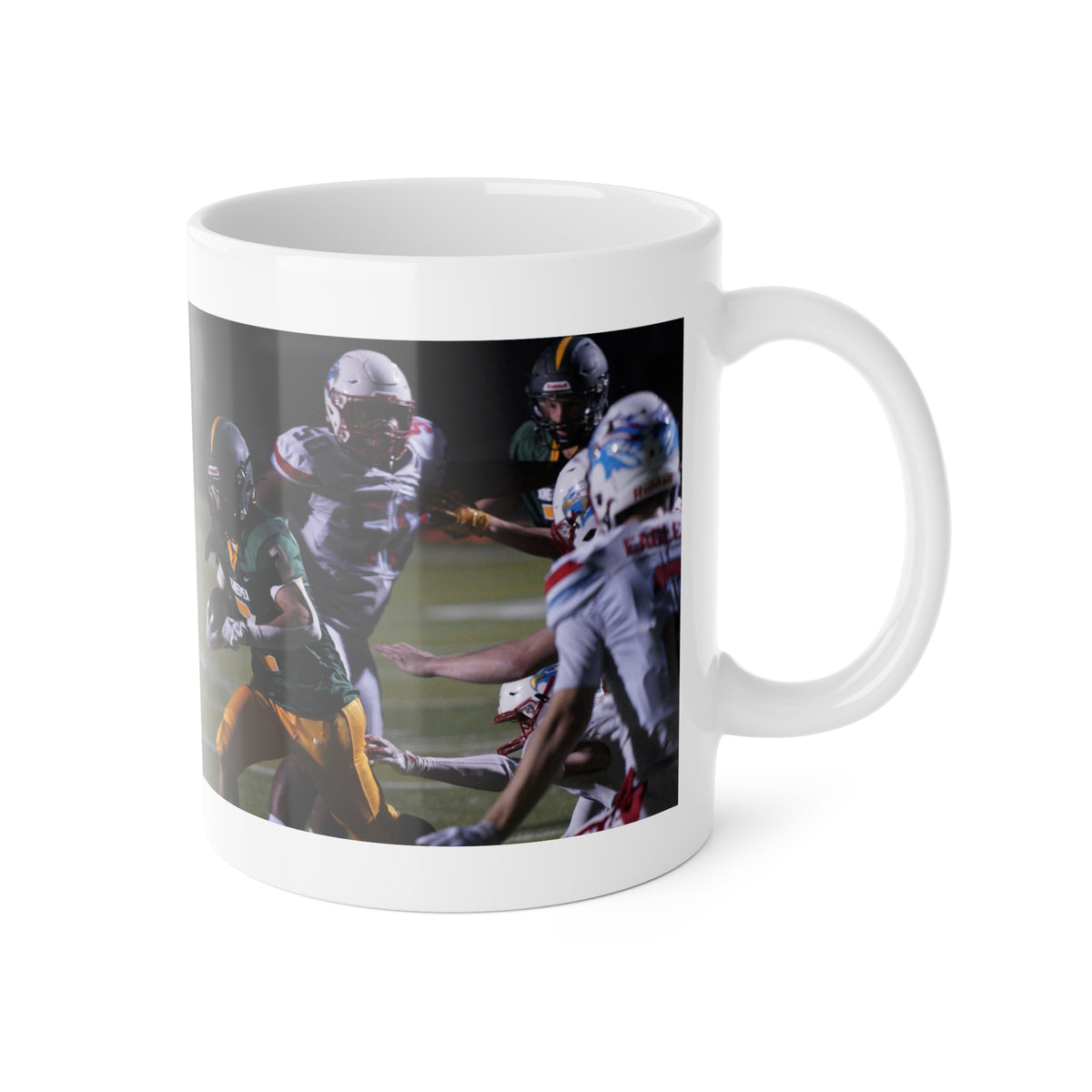 Personalized Football Photo Mug – Custom 11 oz Game-Day Keepsake