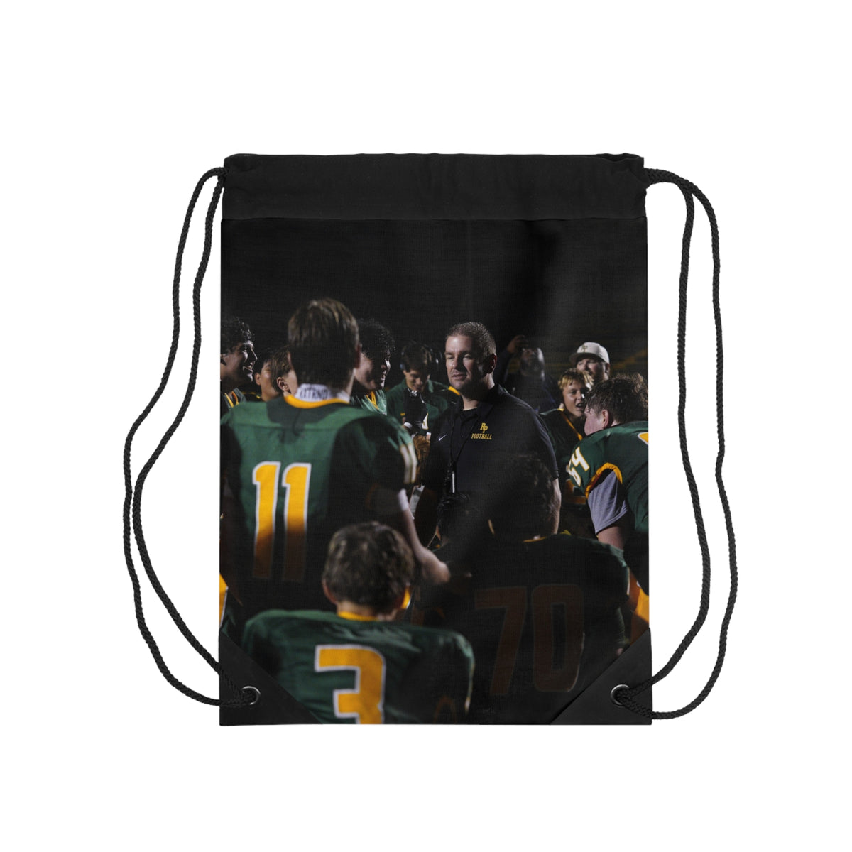 Personalized Football Photo Drawstring Bag
