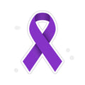 Violet Awareness Ribbon Sticker - Small 2-Inch Water-Resistant Vinyl